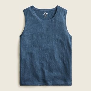 J. Crew Linen Muscle Tank (L) navy blue